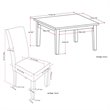 Acadian Transitional 9Pc Dining Set with 8Parson Chairs in Gray Faux Leather