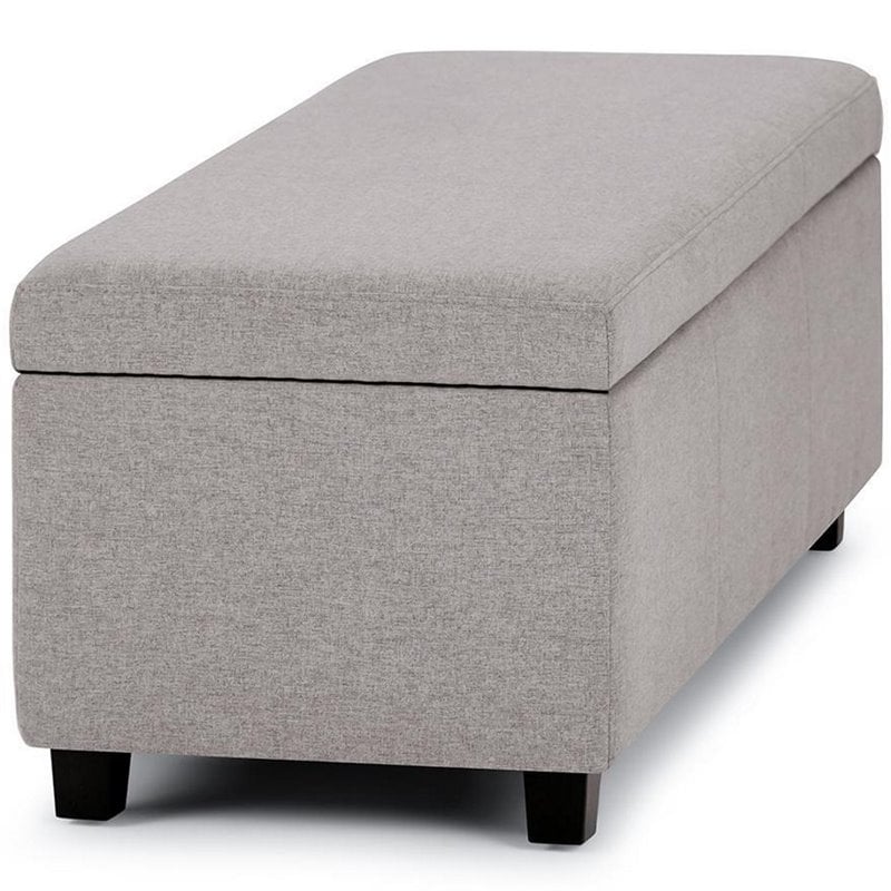 Simpli Home Avalon Storage Bench in Cloud Gray