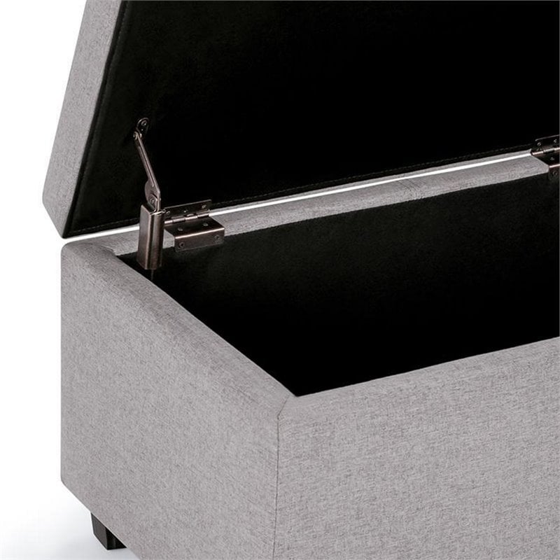 Simpli Home Avalon Storage Bench in Cloud Gray
