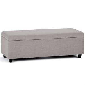 Simpli Home Avalon Storage Bench in Cloud Gray