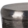 Troy Modern Industrial 23 inch Wide Metal Accent Side Table in Antique Silver