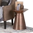 Sheridan Industrial 18 inch Wide Metal Accent Side Table in Aged Copper