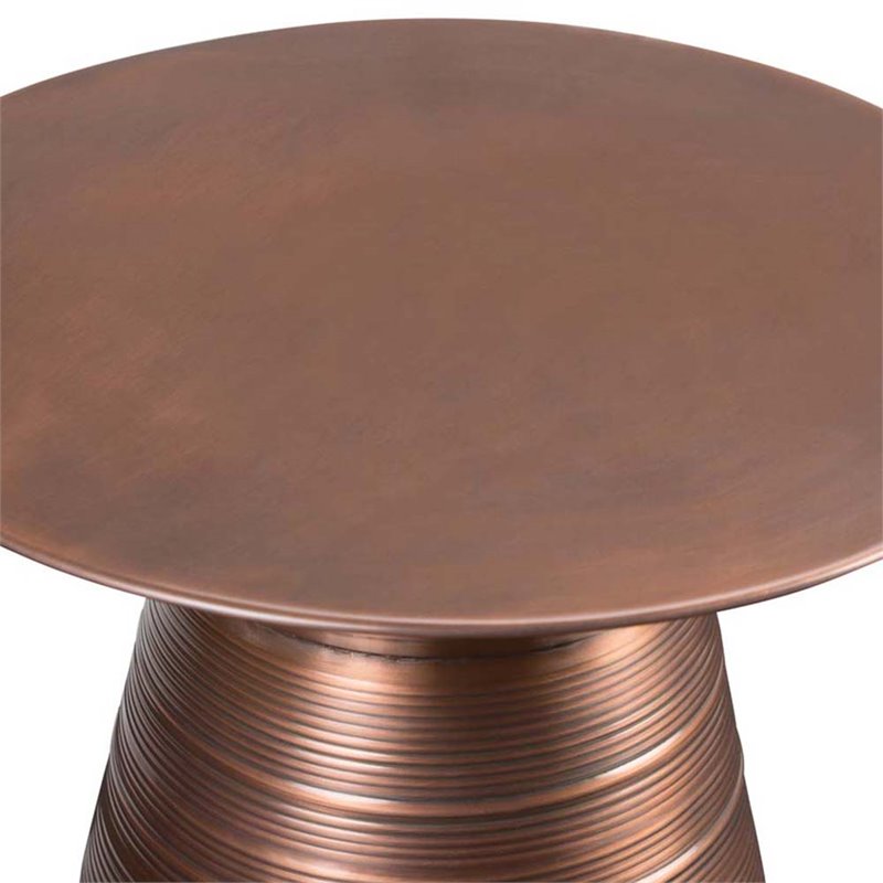 Sheridan Industrial 18 inch Wide Metal Accent Side Table in Aged Copper