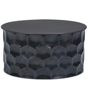 Simpli Home Whitney Industrial 31 &quot Metal Storage Coffee Table in Antique Bronze