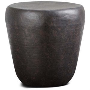 Simpli Home Garvy 22&quotWD Industrial Metal Side Table in Rustic Bronze & Assembled