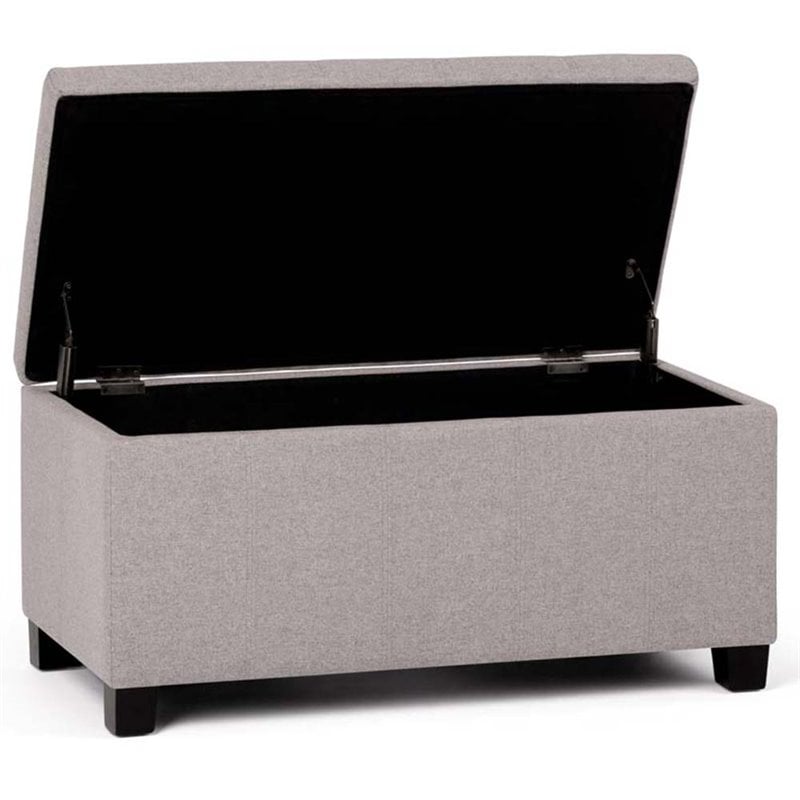 Simpli Home Dover Storage Bench in Cloud Gray