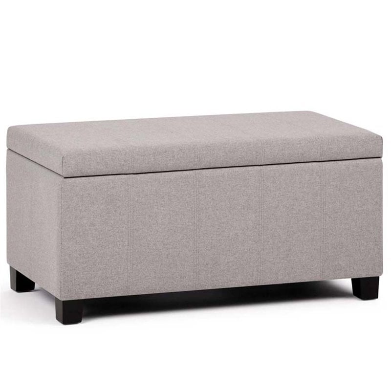 Simpli Home Dover Storage Bench in Cloud Gray