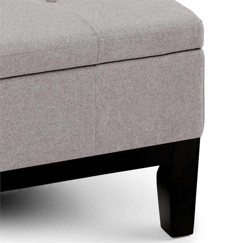 Simpli Home Dover Coffee Table Ottoman in Cloud Gray
