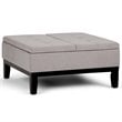 Simpli Home Dover Coffee Table Ottoman in Cloud Gray