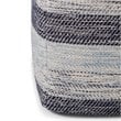Simpli Home Clay Boho Square Pouf in Patterned Blue Melange Cotton