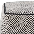 Simpli Home Brynn Boho Square Pouf in Patterned Black and Natural Cotton