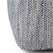 Nate Boho Square Pouf in Patterned Denim Blue Melange Cotton
