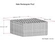 Nate Boho Square Pouf in Patterned Denim Blue Melange Cotton