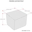 Simpli Home Fredrik Boho Square Pouf in Black Woven Genuine Leather