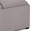 Simpli Home Avalon Square Ottoman in Cloud Gray