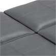 Simpli Home Avalon Square Faux Leather Ottoman in Stone Gray