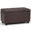 Cosmopolitan 34 in. W Rectangle Storage Ottoman in Chocolate Brown Faux Leather