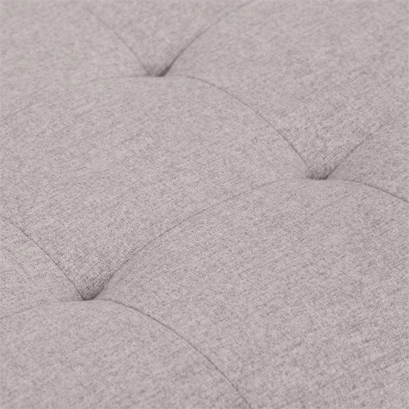 Cosmopolitan 34 in. W Rectangle Storage Ottoman in Cloud Gray Linen Look Fabric
