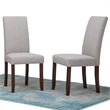 Simpli Home Acadian Transitional Parson Dining Chair (Set of 2) in Cloud Gray Linen Look Fabric