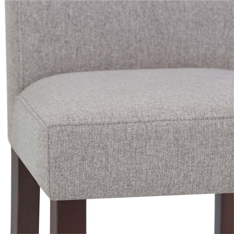Simpli Home Acadian Transitional Parson Dining Chair (Set of 2) in Cloud Gray Linen Look Fabric