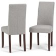 Simpli Home Acadian Transitional Parson Dining Chair (Set of 2) in Cloud Gray Linen Look Fabric