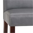 Simpli Home Acadian Transitional Parson Dining Chair (Set of 2) in Stone Gray Faux Leather