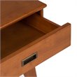 Draper 22 inch Wide SOLID HARDWOOD Rectangle Modern End Side Table in Teak Brown