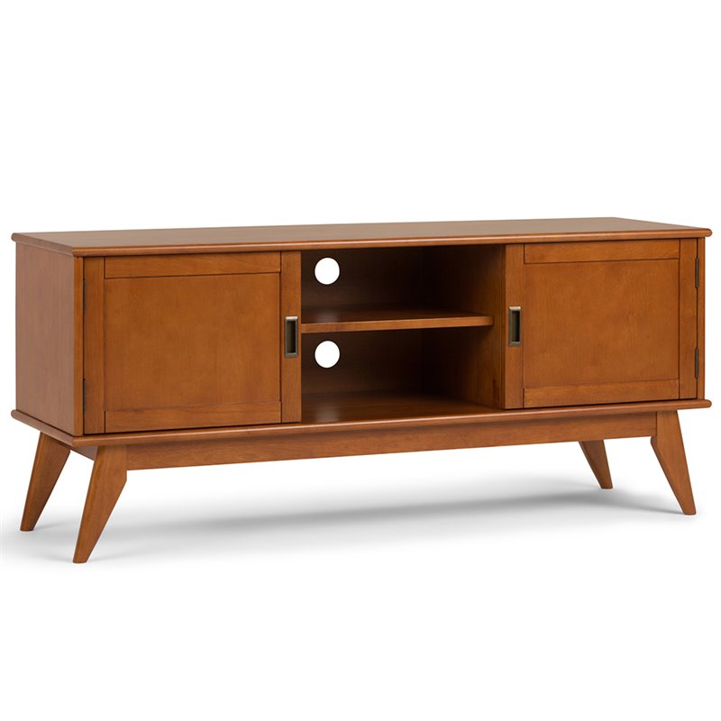 Simpli Home Dr 60 Low Tv Stand In Teak Brown 3axcdrp 07 Tk Simpli Home Dr 60