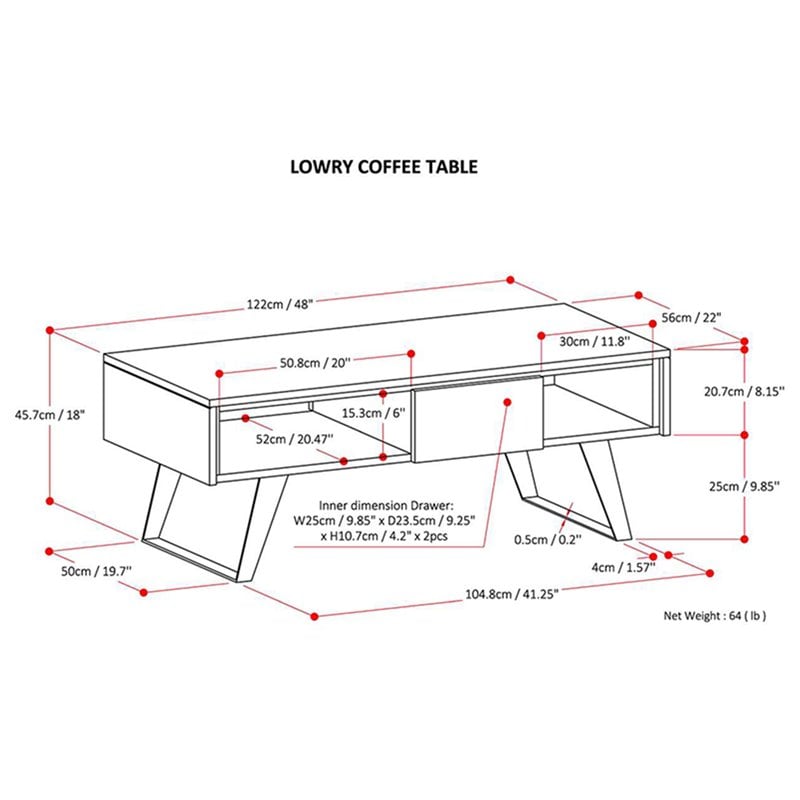 simpli home lowry storage coffee table in distressed charcoal brown