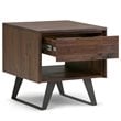 Simpli Home Lowry 1 Drawer End Table in Distressed Charcoal Brown