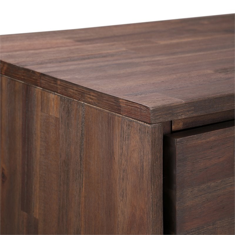 Simpli Home Lowry Medium Storage Cabinet in Charcoal Brown