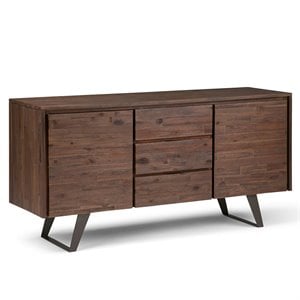 Simpli Home Lowry Buffet in Distressed Charcoal Brown