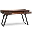 Simpli Home Lowry Solid Acacia Wood Desk in Distressed Charcoal Brown