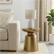 Toby 17 inch Wide Modern Industrial Metal Accent Table in Gold Iron & Assembled