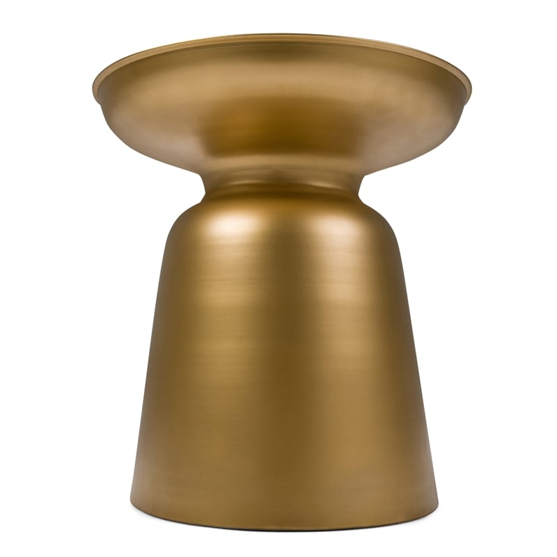 Toby 17 inch Wide Modern Industrial Metal Accent Table in Gold Iron & Assembled