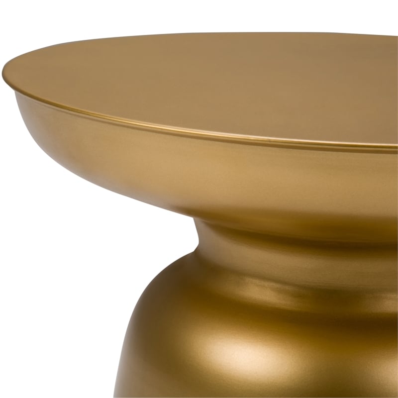 Toby 17 inch Wide Modern Industrial Metal Accent Table in Gold Iron & Assembled