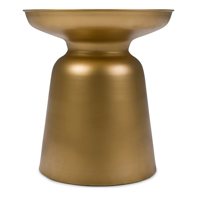 Toby 17 inch Wide Modern Industrial Metal Accent Table in Gold Iron & Assembled