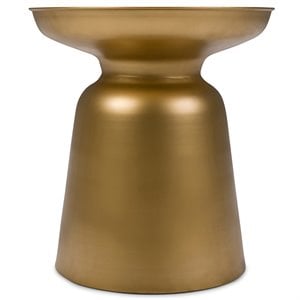 Toby 17 inch Wide Modern Industrial Metal Accent Table in Gold Iron & Assembled