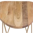 Patrice Modern 18 inch Wide Metal and Wood Accent Side Table in Natural Gold