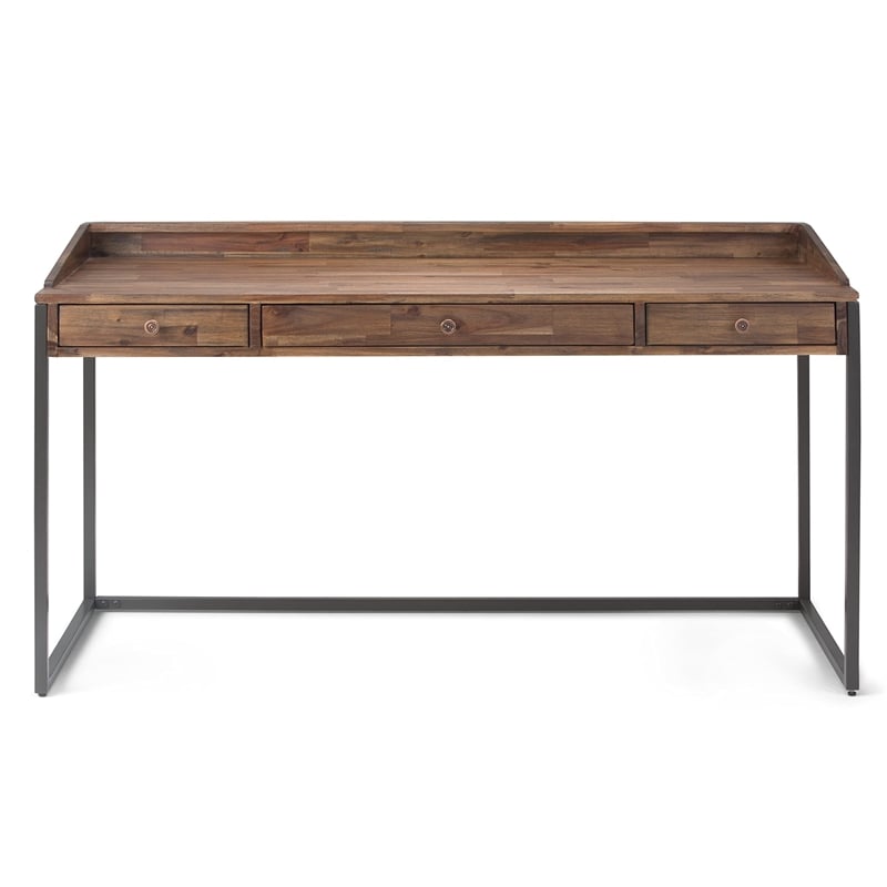 Simpli Home Ralston Computer Desk in Rustic Natural Aged Brown