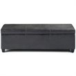 Simpli Home Avalon Faux Leather Storage Ottoman Bench in Black