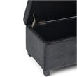 Simpli Home Avalon Faux Leather Storage Ottoman Bench in Black