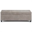 Simpli Home Avalon Faux Leather Storage Ottoman Bench in Distressed Gray Taupe