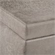 Simpli Home Avalon Faux Leather Storage Ottoman Bench in Distressed Gray Taupe