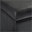 Simpli Home Dover Faux Leather Storage Ottoman Bench in Black