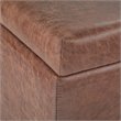 Simpli Home Dover Faux Leather Storage Ottoman Bench in Umber Brown
