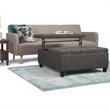Harrison 36 in. W Coffee Table Storage Ottoman in Ebony Gray Tweed Look Fabric