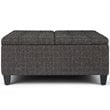 Harrison 36 in. W Coffee Table Storage Ottoman in Ebony Gray Tweed Look Fabric