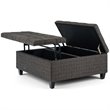 Harrison 36 in. W Coffee Table Storage Ottoman in Ebony Gray Tweed Look Fabric