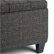 Harrison 36 in. W Coffee Table Storage Ottoman in Ebony Gray Tweed Look Fabric